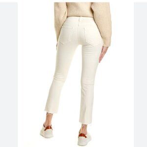 MOTHER THE MID-RISE DAZZLER CROP FRAY JEANS IN CREAM PUFFS - 25